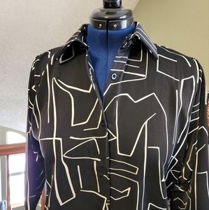 Black and White Blouse